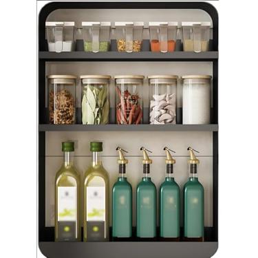 Imagem de Armário de parede multifuncional ideal para banheiro e cozinha com grande capacidade(3 ANDARES)