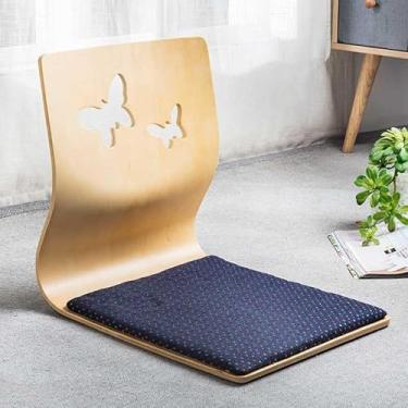 Imagem de UISLA Tatami sala de estar, piso japonês sem pernas, meditação de madeira, braço de janela de sacada, sofá preguiçoso para ler, assistir TV