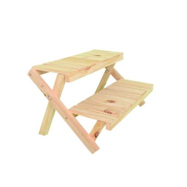 Imagem de Prateleira Floreira 2 Andares Dobrável de Madeira Pinus