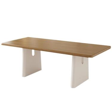 Imagem de Mesa de centro de luxo leve criativa mesa de sala de estar de madeira maciça estações de trabalho de escritório alta capacidade de carga adequada para uma ampla gama de aplicações (cor: branco