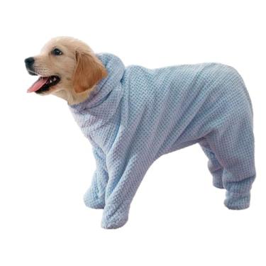 Imagem de Toalhas de microfibra para cães para secagem de cães grande toalha média pequena com zíper absorvente roupão roupão de banho para animais de estimação gato macio e grosso (azul, GG)