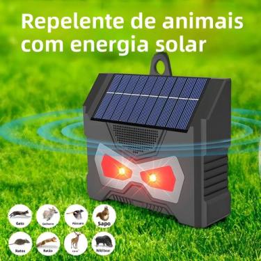 Imagem de Repelente De Pássaros Ultrassônico Solar À Prova d'Água IP66 Com Lâmpa