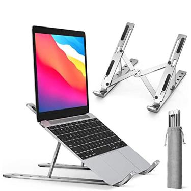 Imagem de Suporte De Notebook De Alumínio Ajustável Para Notebook De 6 Ângulos Ajustável De Alumínio Dobrável E Ergonômico Para Desktop Portátil Compatível Com Macbook, Ipad, Hp, Dell, Lenovo 10-17 Polegadas