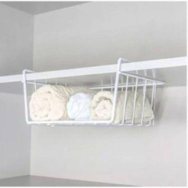 Imagem de Cesto Organizador de Cozinha Aramado Branco Tipo Gaveta para Armário Cestinha