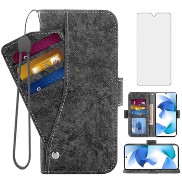 Imagem de Asuwish Capa carteira compatível com BLU F91 5G 2022 e protetor de tela de vidro temperado, suporte para cartão, suporte, acessórios de celular, capa de couro flip para telefone para azul 91F 6,8
