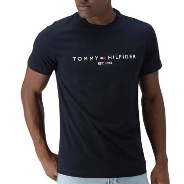 Imagem de Camiseta Tommy Hilfiger Clássica Logo Tee Azul Marinho-Masculino