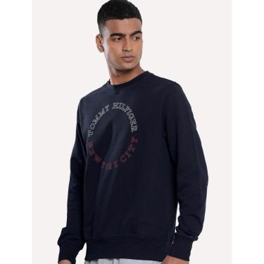 Imagem de Moletom Tommy Hilfiger Masculino Crewneck Monotype Roundall Azul Marinho-Masculino