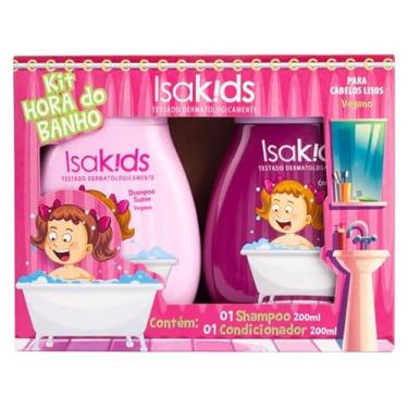 Imagem de Kit shampoo + condicionador isakids cabelos lisos 200ml