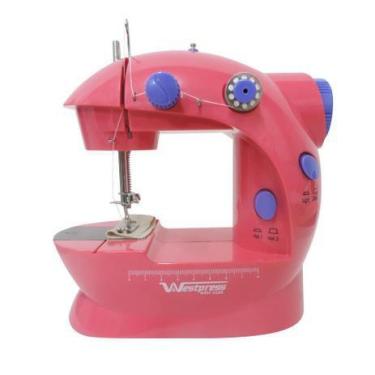 Imagem de Máquina de Costura Reta Portátil, Rosa Pink Bivolt com pedal Westpress