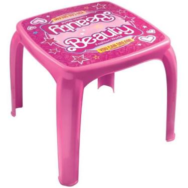 Imagem de Mesa Mesinha Infantil Plástico Educativa Resistente Estudar Lanchar Br