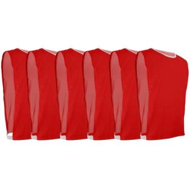 Imagem de Kit com 6 Coletes Juvenil 7 a 13 anos Colete de Futebol Esportivo Dry 
