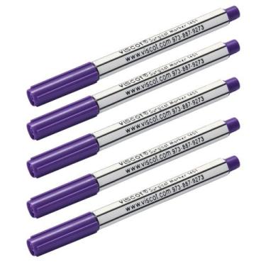 Imagem de Kit 5 Canetas Viscot 1451 Ponta Fina Regular - Roxa