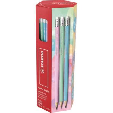 Imagem de Lápis Preto Sextavado Stabilo Swano com Borracha Sortidos - Pote com 7