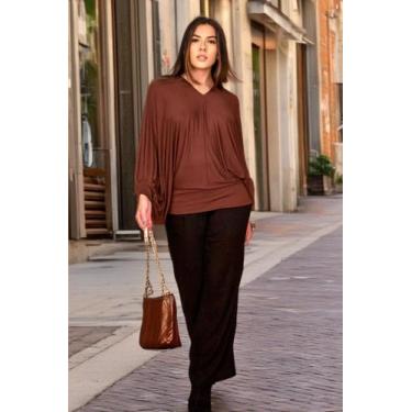 Imagem de Blusa Moicana Malha Morcego Marrom - Amazonia Vital