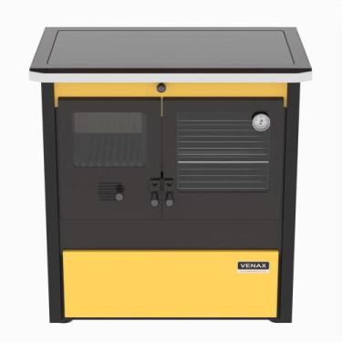 Imagem de Fogao a Lenha Venax n 1 Le Corbusier Dupla Combustao Amarelo