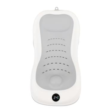 Imagem de Suporte de Banho Infantil, Banheira para Recém-nascidos Com Termômetro, Pia Macia, Antiderrapante, Suporte Portátil para Banheira de bebê, Com Tecnologia Inteligente de Detecção
