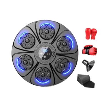 Imagem de kowaku Máquina de boxe de música inteligente treinador de boxe doméstico modo iluminado velocidade ajustável eletrônico alvo de boxe para karatê, W Adult Kids Gloves