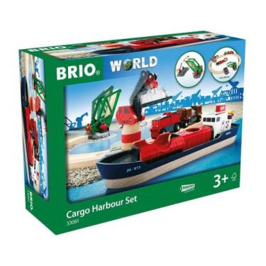Imagem de Trem BRIO World Cargo Harbor 33061 - Conjunto com 16 Peças (3+)