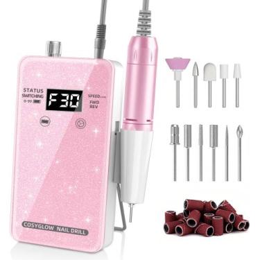 Imagem de Furadeira Elétrica para Unhas COSYGLOW Glitter - 30000 RPM - Recarregá