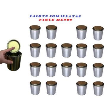 Imagem de Kit 18 Lata Vazia 900ml 1/4 Artesanato Carne Banha Tinta - Parafutreco