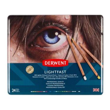 Imagem de Lápis de Cor Permanente Lightfast 24 Cores Estojo Lata - Derwent, Únic