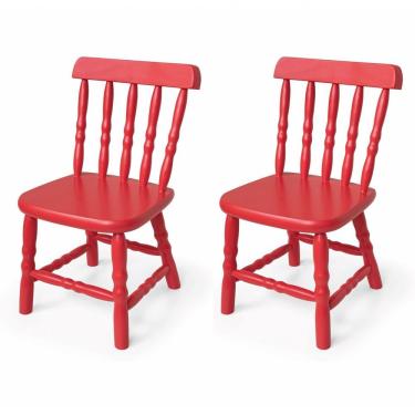 Imagem de Kit Cadeira Country Infantil Vermelha Ecomóveis Vermelho