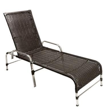 Imagem de Espreguiçadeira Esteira Catar de Alumínio Piscina Tabaco