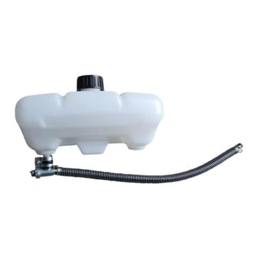 Imagem de Ioensy Conjunto de tanque de combustível, pote de óleo, peça portátil, ferramenta, acessório para motor a gasolina, recipiente de combustível para aparador, Branco, com Tubo E