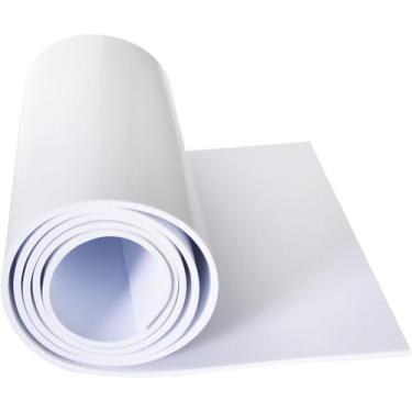 Imagem de Almofada de espuma branca com suporte adesivo, 30,5 cm L x 205,7 cm C x 1/40.6 cm T placa de espuma cosplay, rolo de espuma EVA de um lado, fita de espuma isolante de célula fechada para projetos de