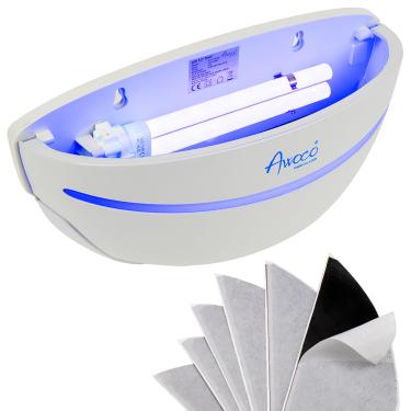 Imagem de Awoco Arandela de parede com LED 5W para captar insetos voadores, moscas, mosquitos e traças (armadilha de moscas + 6 placas de cola)