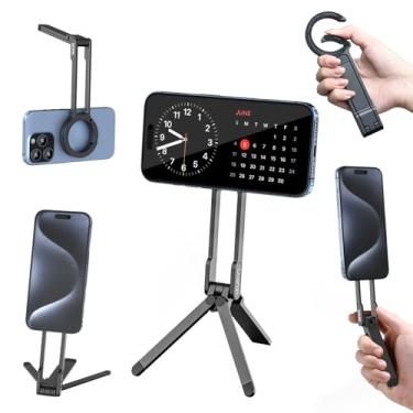 Imagem de ULANZI MA30 Magnetic Phone Tripod Stand for iPhone - Aluminium Maglock Smartphone Mini Tripod Pocket Cell Phone Stand Dual-Sided Magnet Quick Mount
