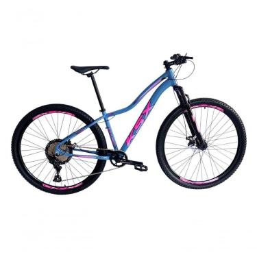 Imagem de Bicicleta Aro 29 Ksx Sd7 Feminina 12v Garfo Com Trava K7 11/50 Freios Hidráulicos Kit 1x12 - Azul/rosa Tam. 15
