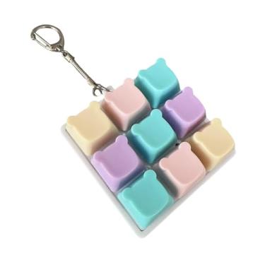 Imagem de MERIGLARE Brinquedo Fidget com Teclado, Brinquedo Clicker com Teclado, Passatempo, Presentes para Adultos, Relaxante, Leve, Engraçado, Cubo Compacto com 9, Urso Macaron