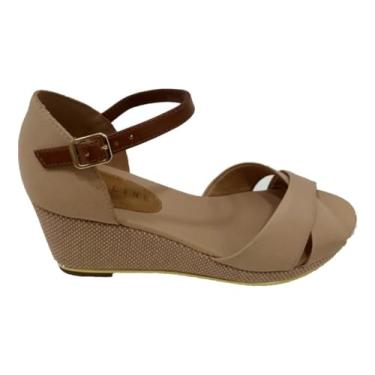 Imagem de Sandália Offline Nude Salto Baixo Anabela Corda Espadrilhe