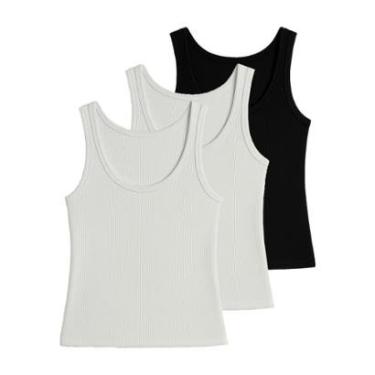 Imagem de Kit com 3 Blusas Feminina Regata Hering N1te-Feminino