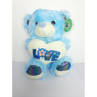 Imagem de Urso Amor Luminoso Azul 25 cm de Pelúcia - Brilha de Amor e Encanto - 