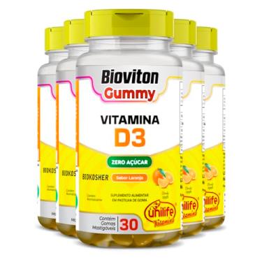 Imagem de Kit 5 Gummy Vitamina D3 Laranja 30 gomas