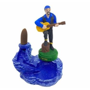 Imagem de Incensário Cascata Cigano Azul Escuro 13 Cm Resina - Lua Mística - 100