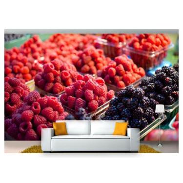 Imagem de Papel De Parede Frutas Vermelhas Framboesa 3D Al188 - Você Decora