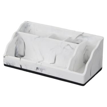 Imagem de KiBcsLic Organizador de de Banheiro em Resina Premium com Orifício de Drenagem, Porta-escovas de Dente para Uso Doméstico, em Penteadeiras Ou No Escrit, Branco, Tamanho real