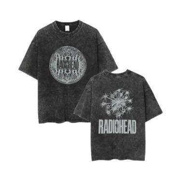 Imagem de Camiseta Unissex Oversized De Algodão Lavado Com Estampa Da Banda De R