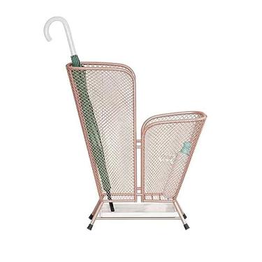 Imagem de CFGH6FDF Suporte para guarda-chuva, suporte de armazenamento de guarda-chuva de metal, suporte de guarda-chuva comercial doméstico interno, suporte de balde de guarda-chuva com bandeja de gotejamento