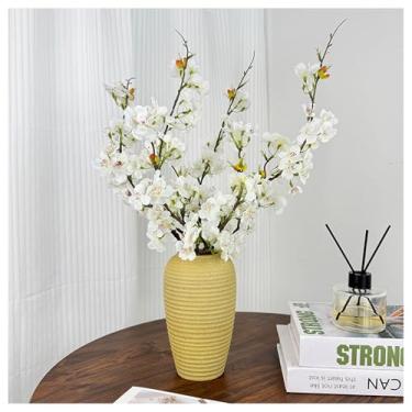 Imagem de Riymusry 5 ramos artificiais de flor de cerejeira – 78,7 cm hastes florais artificiais de seda rosa com folhas, ramos de flores falsas, plantas para arranjos de vasos, decoração de casa, casamento