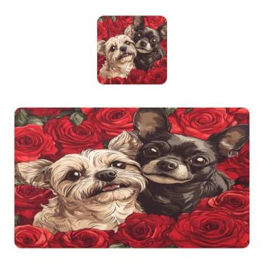 Imagem de Burbuja Jogo americano conjunto de 2, tapetes de mesa de cozinha antiderrapantes resistentes ao calor à prova d'água para mesa de jantar, laváveis, 30,5 x 45,7 cm