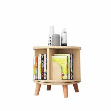 Imagem de Estante rotativa de 5 camadas, estante giratória de 360°, prateleira de armazenamento, prateleiras de livros para quarto, sala de estar, escritório, 2 camadas 46 x 46 x 62 cm