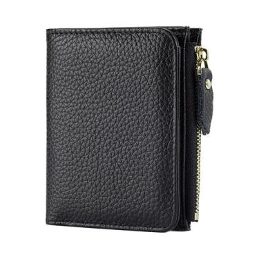 Imagem de Carteira RFID Curta Unissex, Bolsa De Moedas Luxuosa Com Zíper, Bolsa 