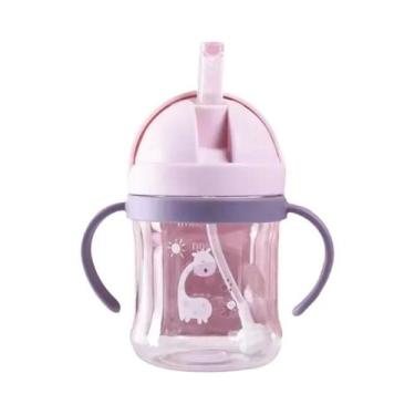 Imagem de Copo De Alimentação Para Bebês De 250ml Com Alça Dupla E Canudo, Garra