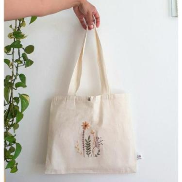 Imagem de Kit para bordar sacola ecobag - iniciante - bordados da nat