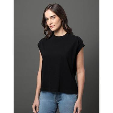 Imagem de Blusa Feminina Malha Rugby Calvin Klein Jeans - Preto-Feminino