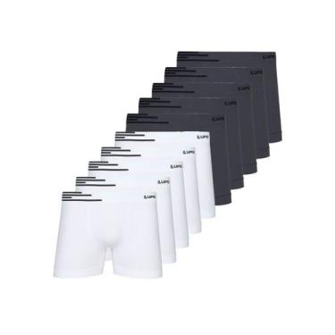 Imagem de Kit com 10 Cuecas Boxer Lupo 436-002 Colorido, Cinza, P